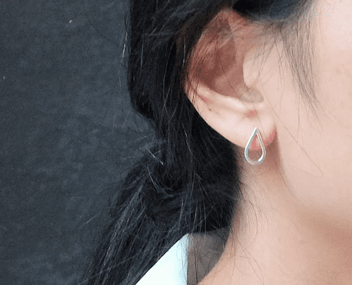 Small teardrop earrings - silver - The Bristol Artisan Handmade Sustainable Gifts and Homewares.