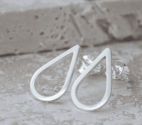 Small teardrop earrings - silver - THE BRISTOL ARTISAN