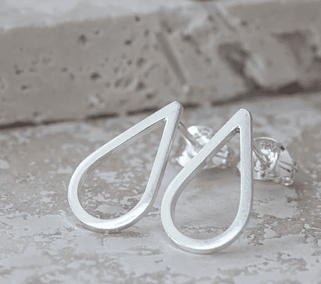 Small teardrop earrings - silver - The Bristol Artisan Handmade Sustainable Gifts and Homewares.