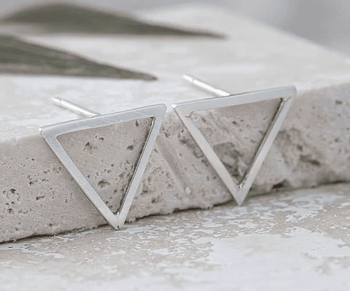 small triangle earrings - silver - The Bristol Artisan Handmade Sustainable Gifts and Homewares.