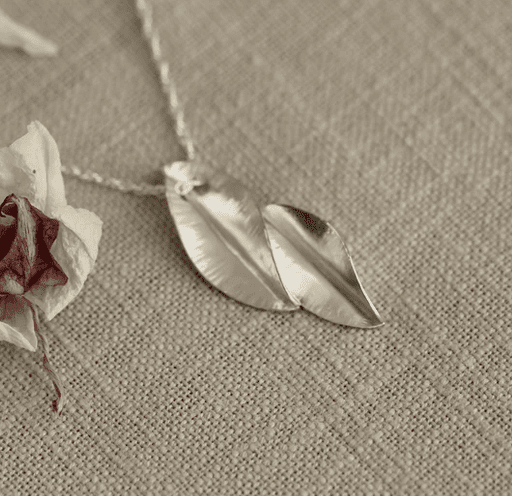 Double Leaf Silver Necklace - The Bristol Artisan Handmade Sustainable Gifts and Homewares.