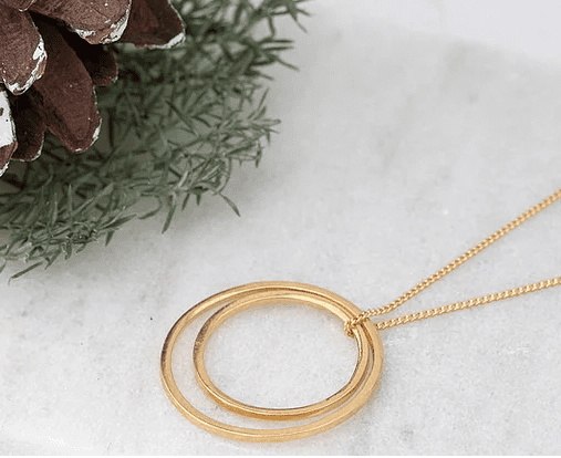 Double Circle Necklace Gold THE BRISTOL ARTISAN
