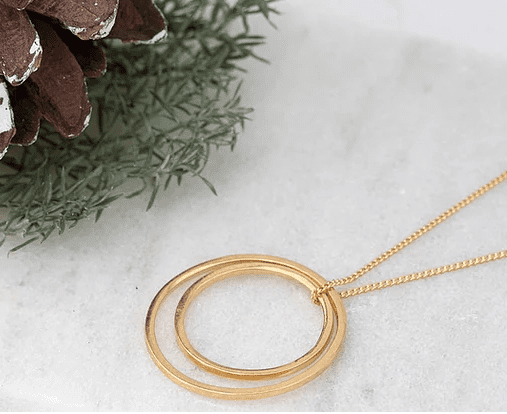 Double Circle Necklace - Gold - The Bristol Artisan Handmade Sustainable Gifts and Homewares.