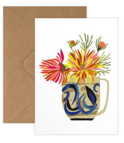 Dahlias card - The Bristol Artisan Handmade Sustainable Gifts and Homewares.