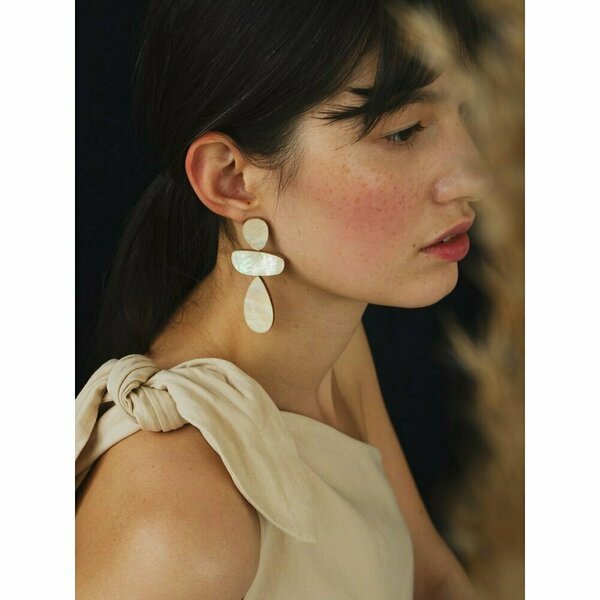 Ana Earrings in Cream by Wolf & Moon - THE BRISTOL ARTISAN