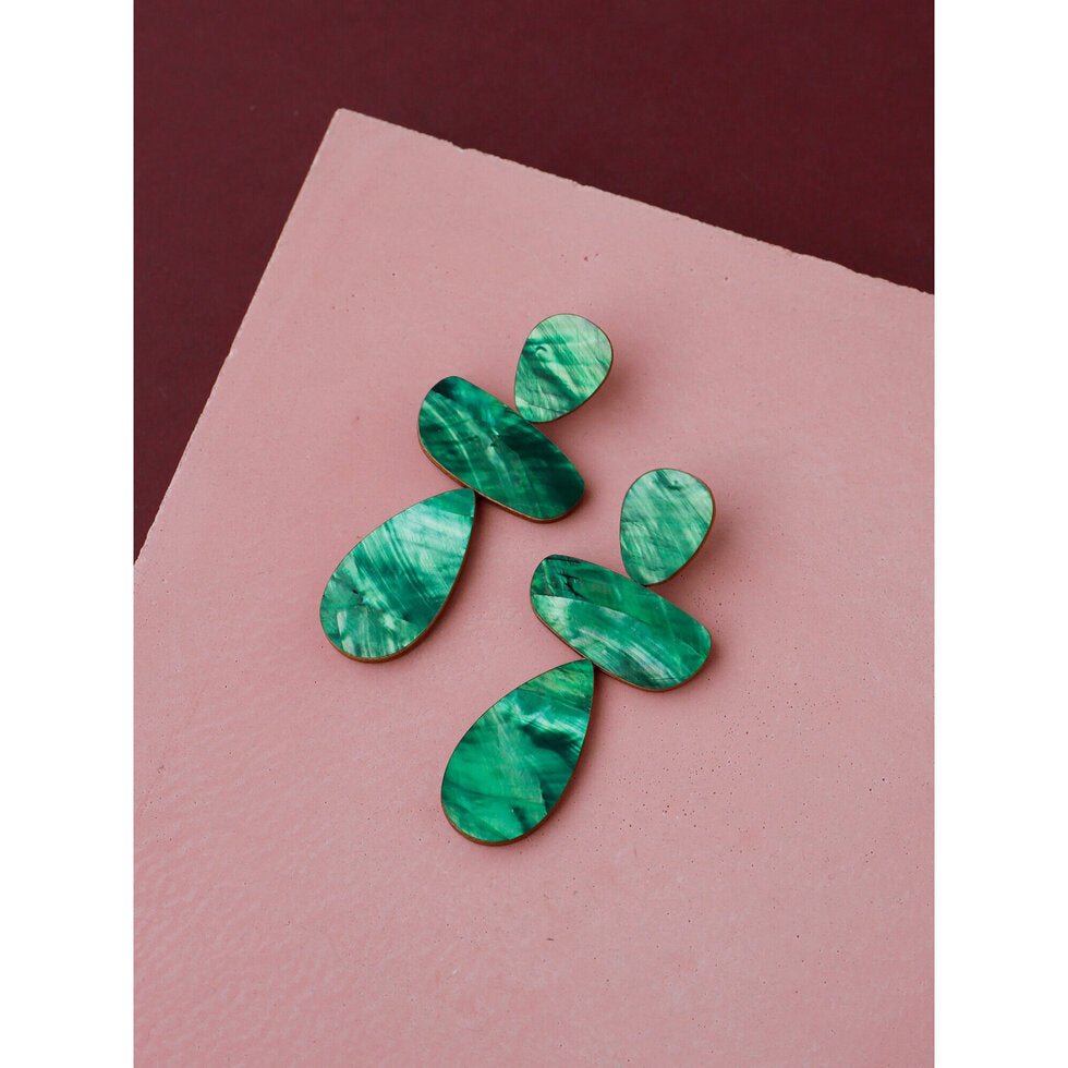 Ana Earrings in Emerald by Wolf & Moon - THE BRISTOL ARTISAN