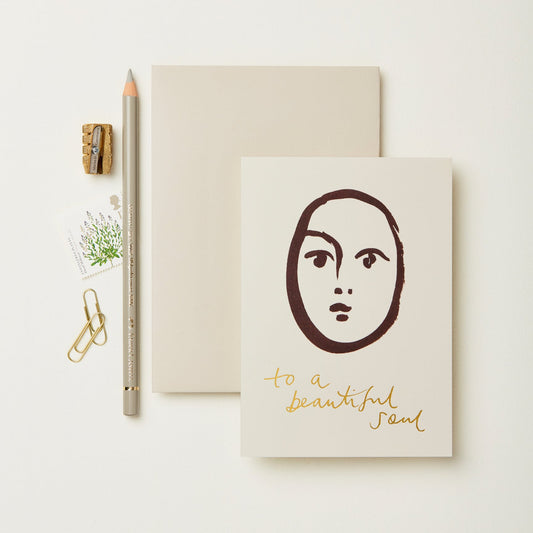 Portrait 'To A Beautiful Soul' Card - The Bristol Artisan Handmade Sustainable Gifts and Homewares.