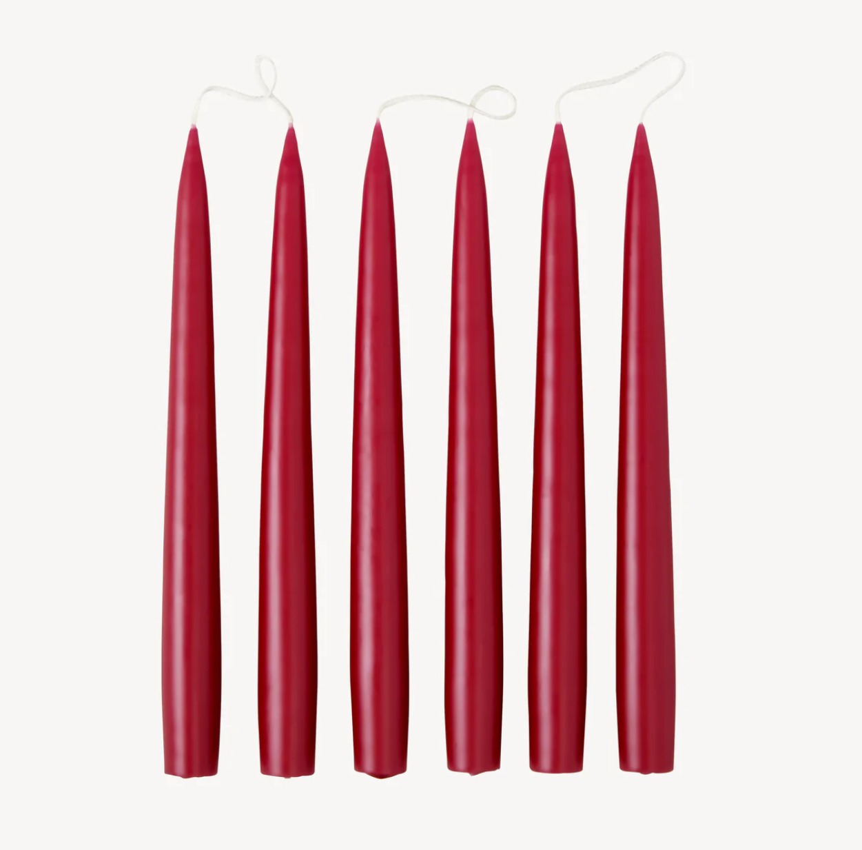 Bergundy taper candles - pair - The Bristol Artisan Handmade Sustainable Gifts and Homewares.