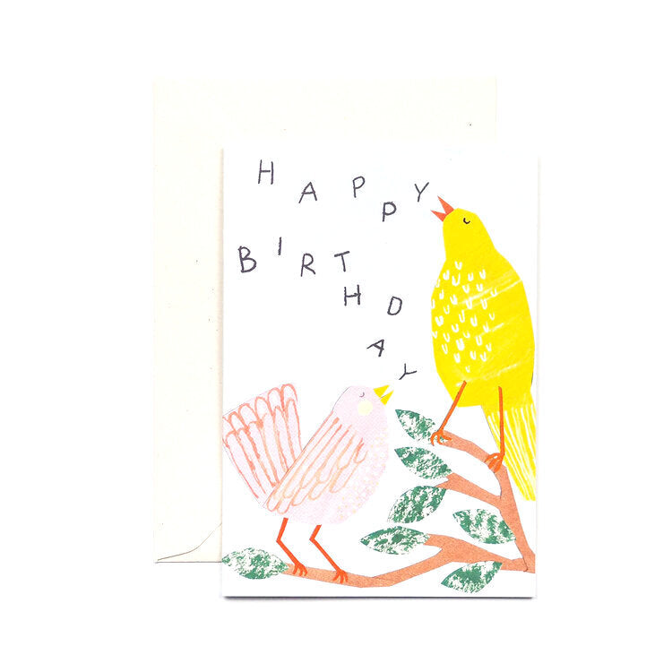 Happy Birthday Birds card - The Bristol Artisan Handmade Sustainable Gifts and Homewares.