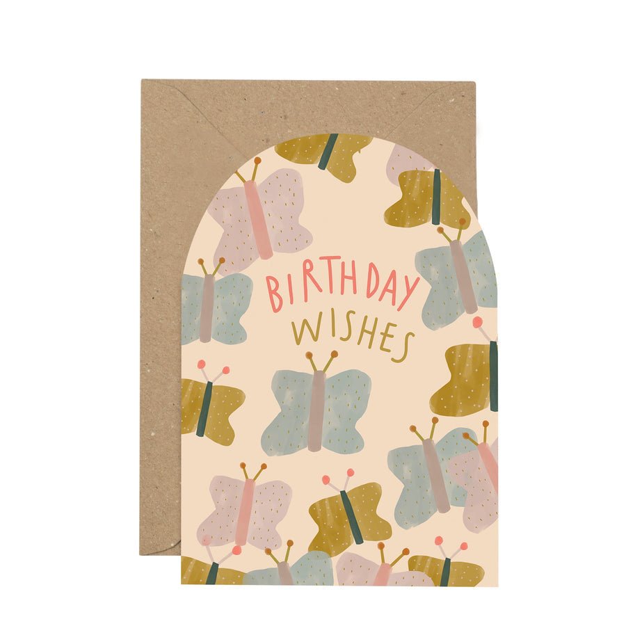'Birthday Wishes' butterfly greetings card. - The Bristol Artisan Handmade Sustainable Gifts and Homewares.