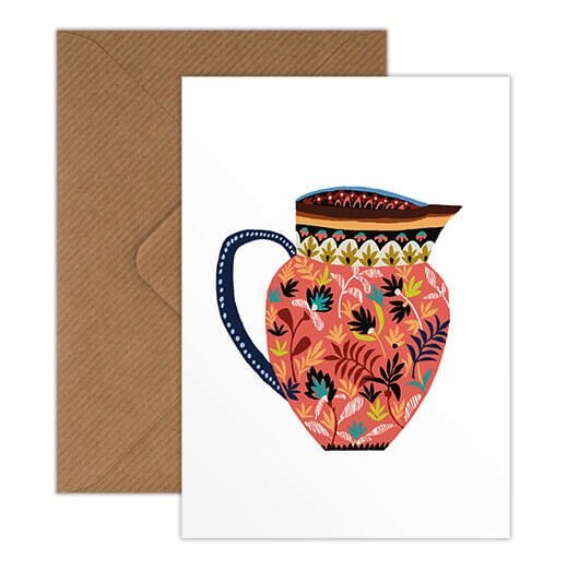 Pink Jug Greetings Card - THE BRISTOL ARTISAN