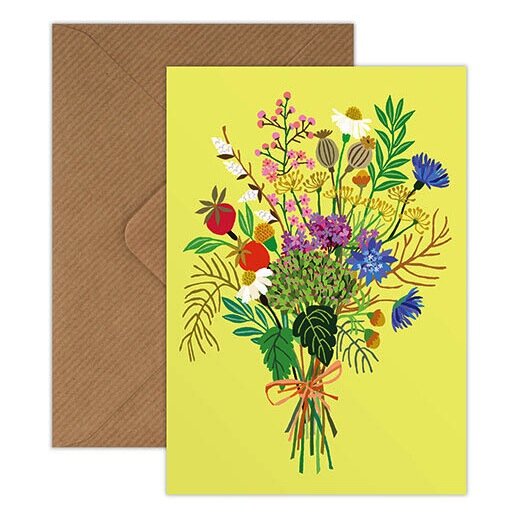 Wild Posie Greetings Card - The Bristol Artisan Handmade Sustainable Gifts and Homewares.