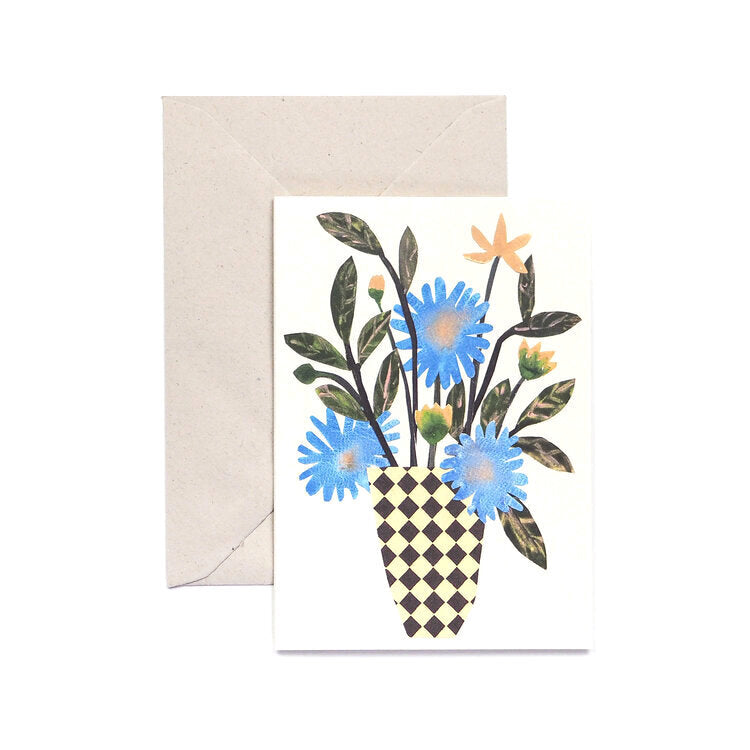 Chequer vase card - The Bristol Artisan Handmade Sustainable Gifts and Homewares.
