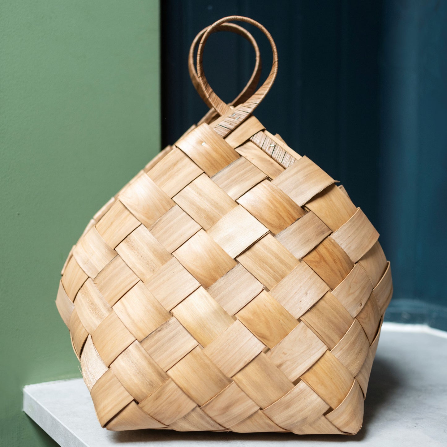 Woven Pine Conical Basket - small - THE BRISTOL ARTISAN