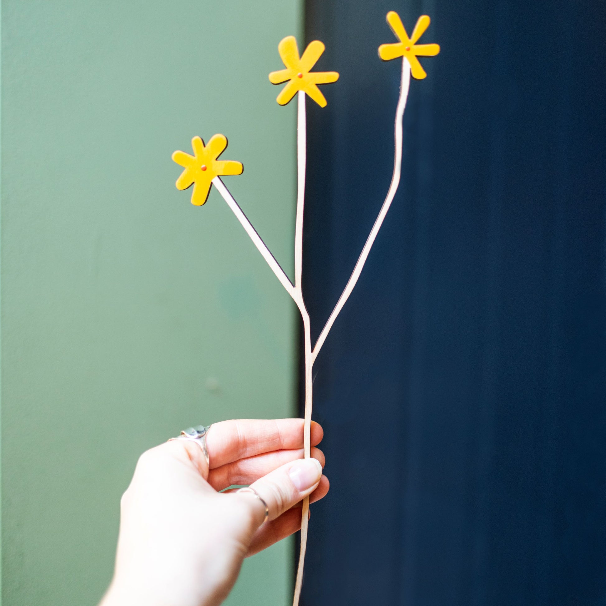 Hand painted wooden Daisy - The Bristol Artisan Handmade Sustainable Gifts and Homewares.
