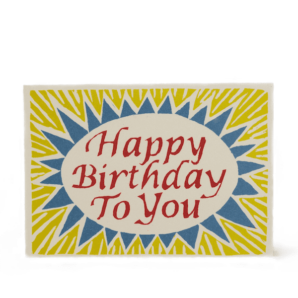 Happy Birthday to You Red, Yellow and Blue - The Bristol Artisan Handmade Sustainable Gifts and Homewares.