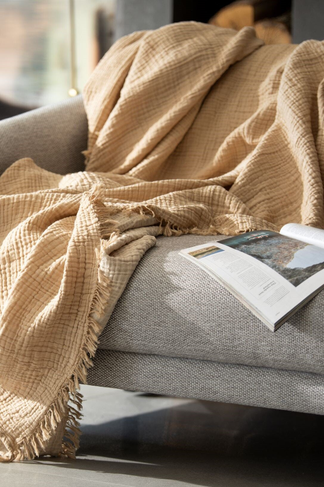 Luxury flannel blanket - Buttercream Ecru - The Bristol Artisan Handmade Sustainable Gifts and Homewares.