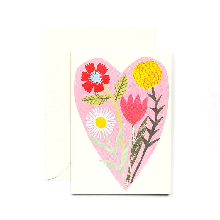 Floral heart card - The Bristol Artisan Handmade Sustainable Gifts and Homewares.