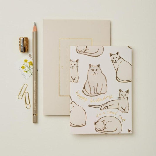 'Happy birthday to a Cool Cat' card - The Bristol Artisan Handmade Sustainable Gifts and Homewares.