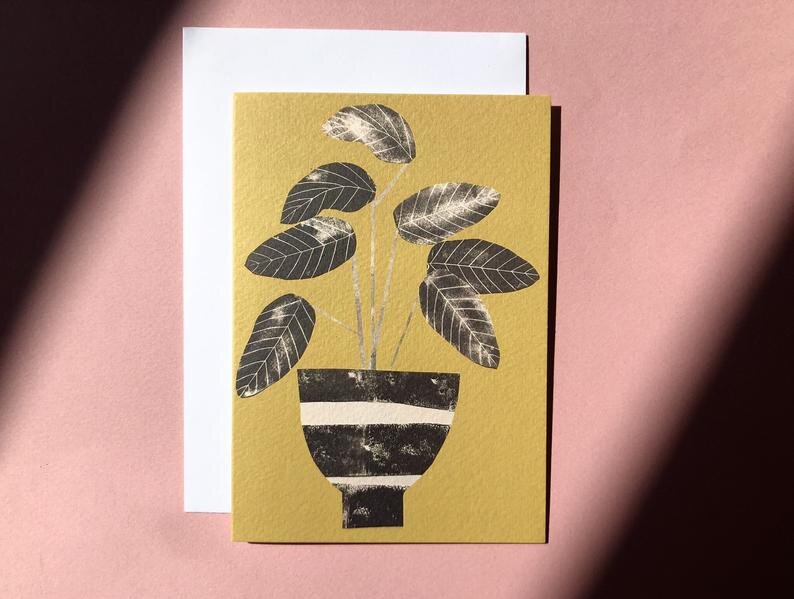 Calathea card - The Bristol Artisan Handmade Sustainable Gifts and Homewares.