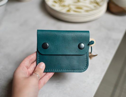 Simple Wallet in Teal - The Bristol Artisan Handmade Sustainable Gifts and Homewares.