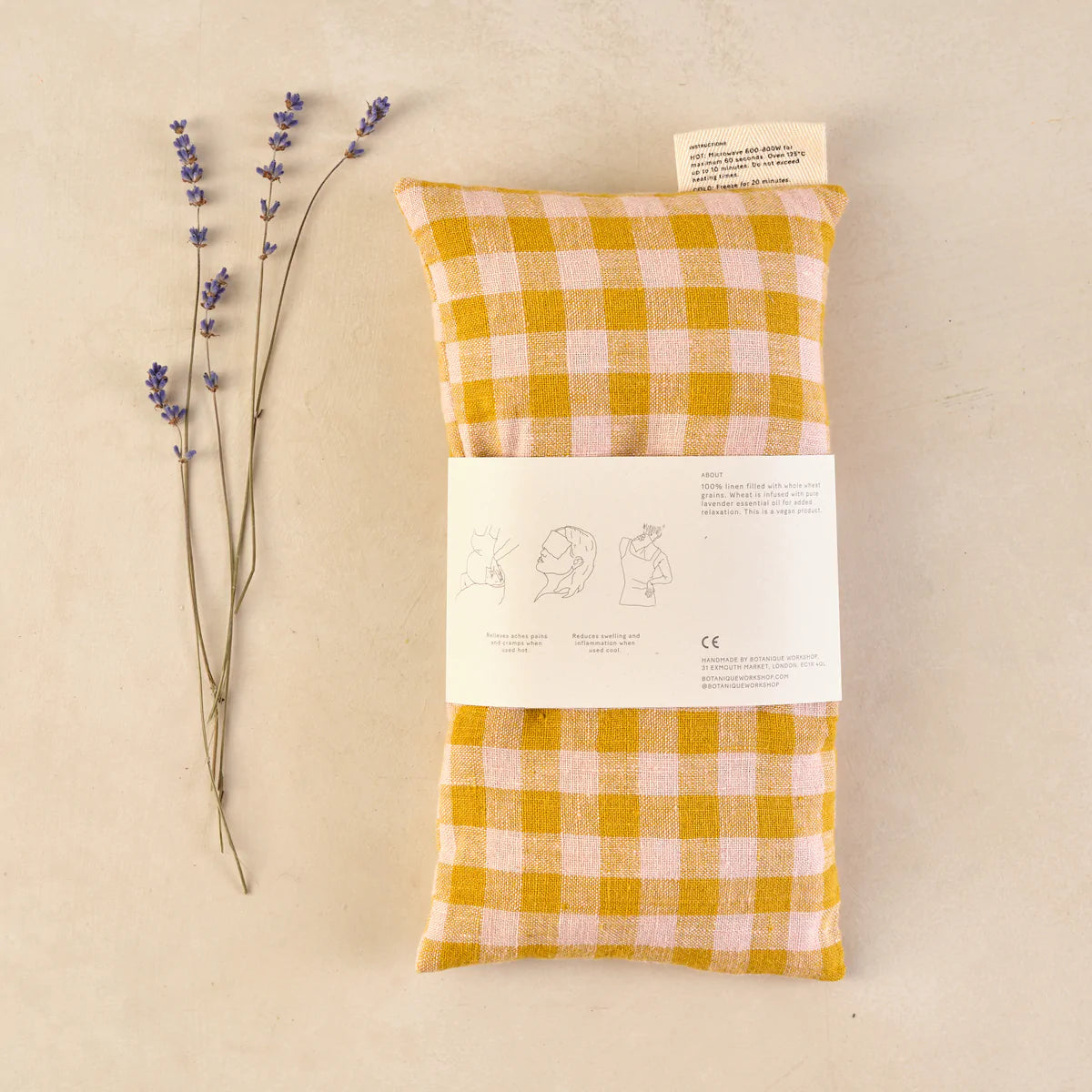 Multi-use lavender therapy Pillow - Wes gingham - The Bristol Artisan Handmade Sustainable Gifts and Homewares.