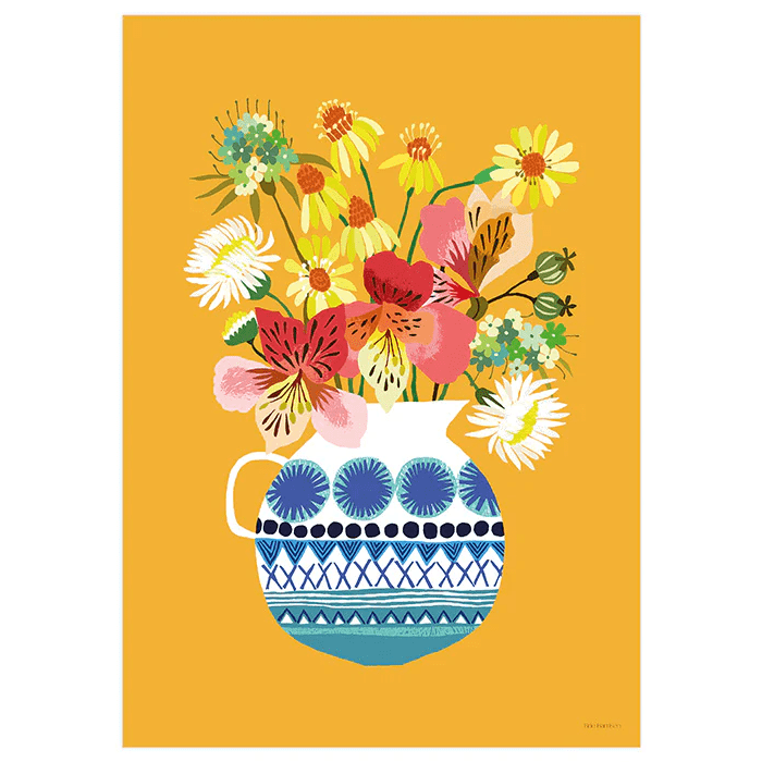 Festival Flowers A3 Print by Brie Harrison - The Bristol Artisan Handmade Sustainable Gifts and Homewares.