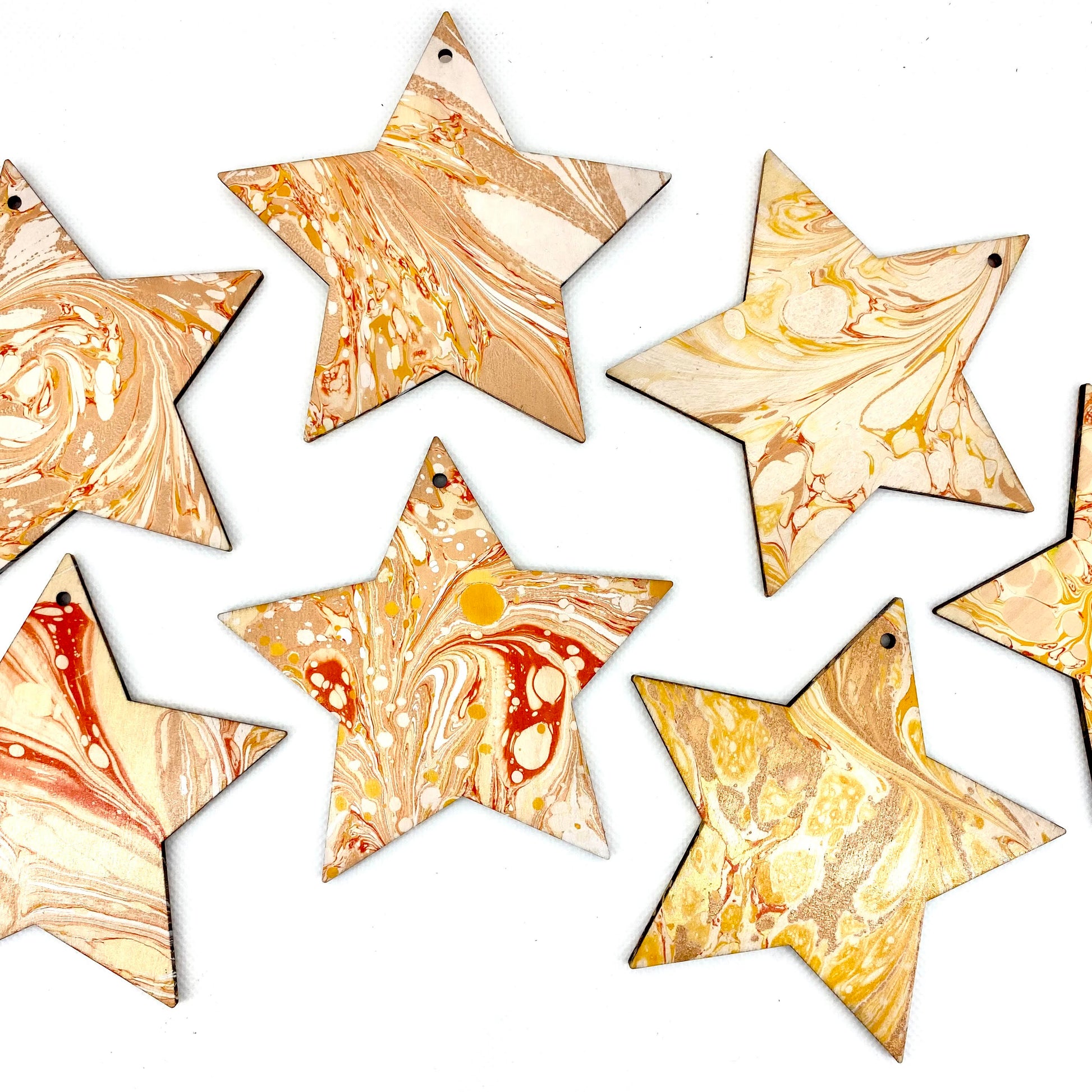 Star Marbled Wooden decoration - THE BRISTOL ARTISAN