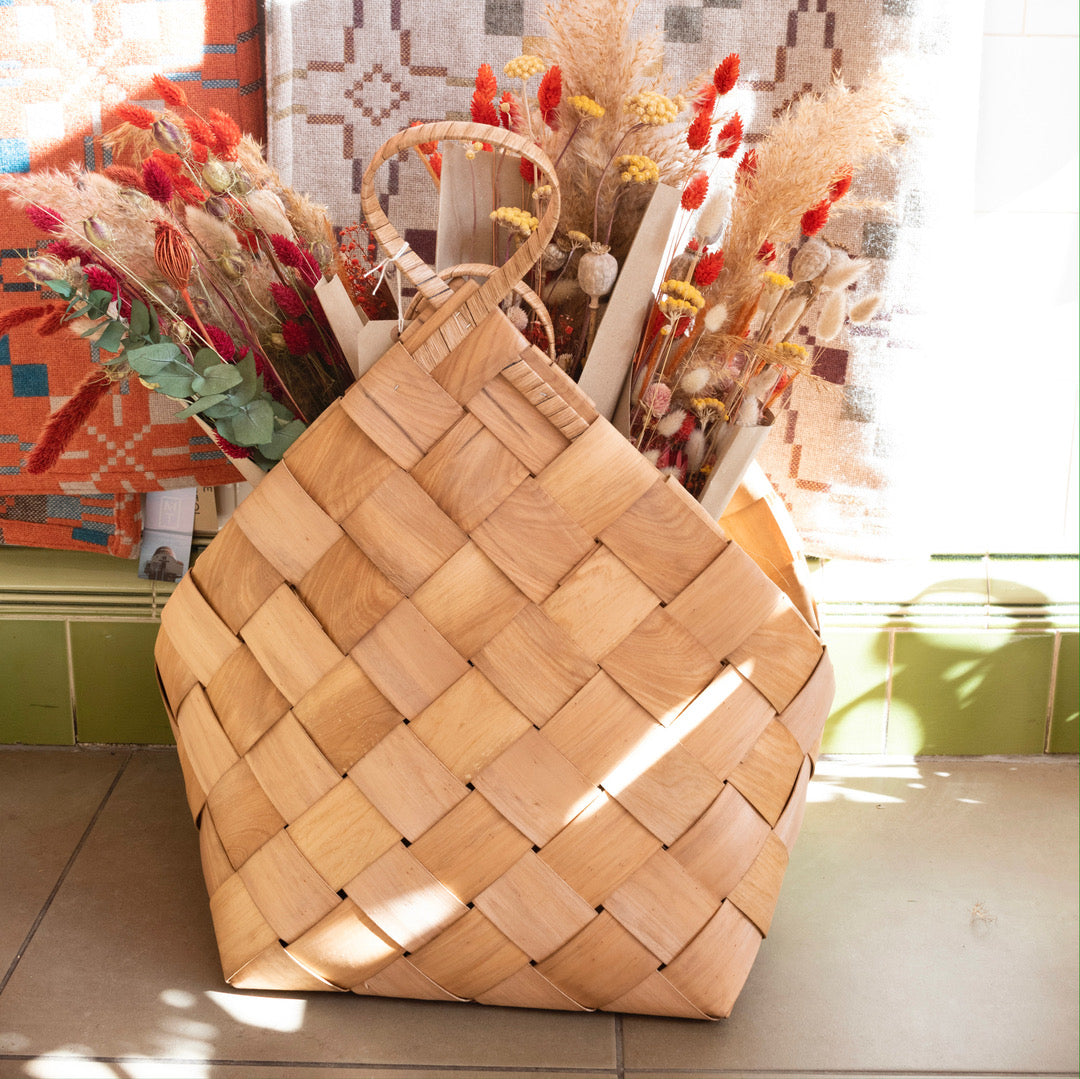 Woven Pine Conical Basket - small - THE BRISTOL ARTISAN