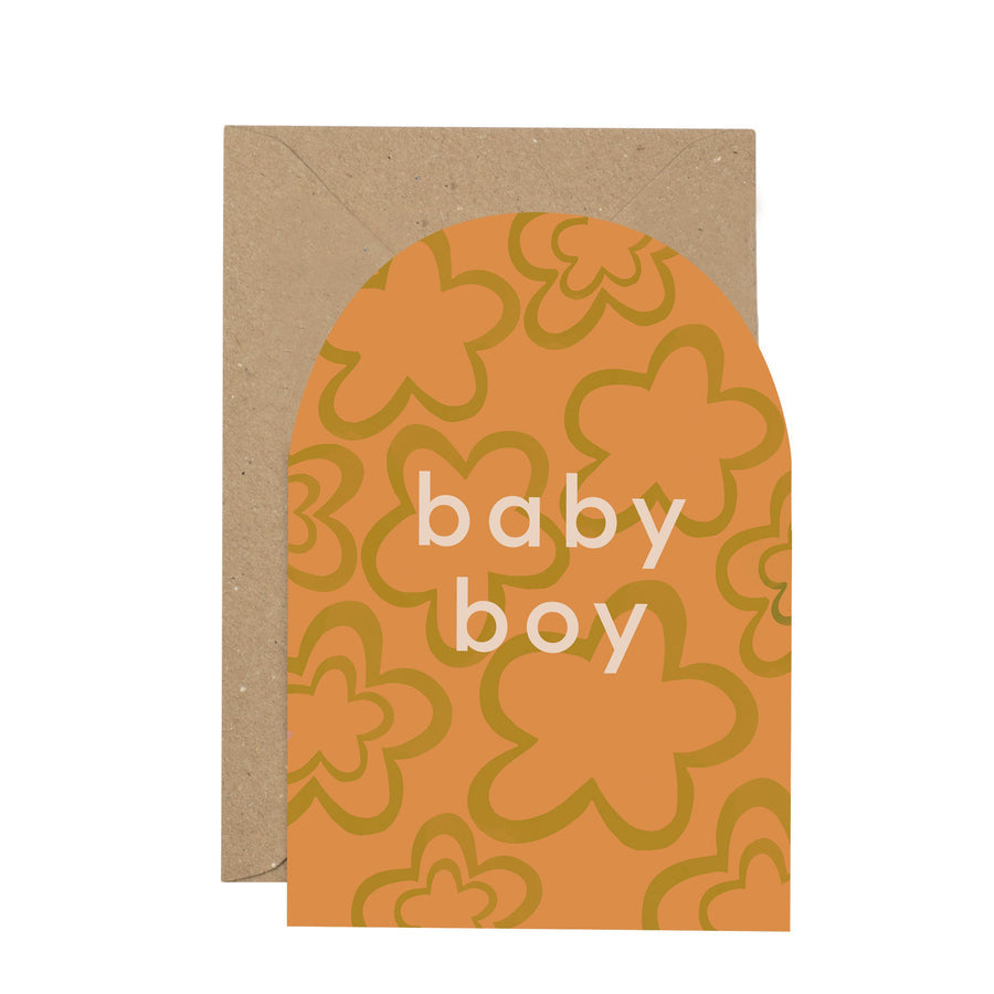 “Baby Boy” curved greetings card - THE BRISTOL ARTISAN