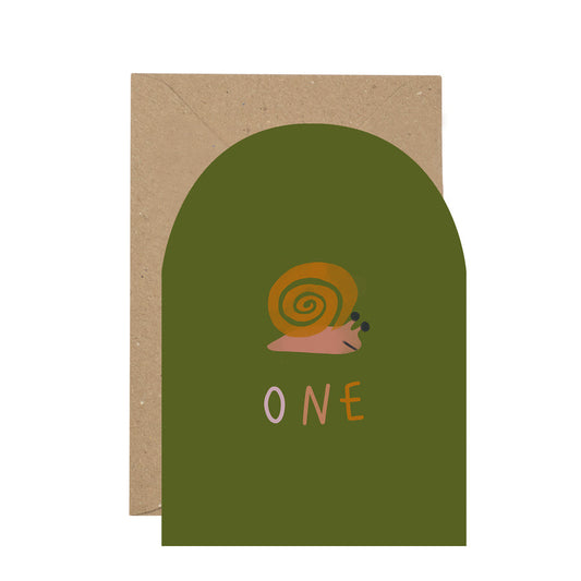 Snail first birthday card - The Bristol Artisan Handmade Sustainable Gifts and Homewares.
