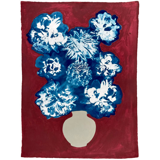 Dahlia Series, Vase Five - Original Artwork on paper - The Bristol Artisan Handmade Sustainable Gifts and Homewares.