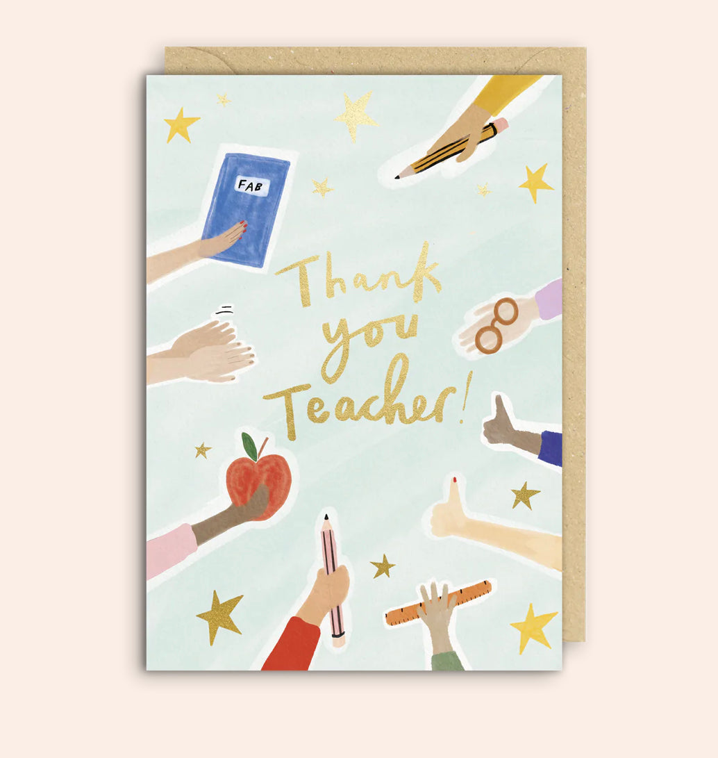 Thank you Teacher card - The Bristol Artisan Handmade Sustainable Gifts and Homewares.
