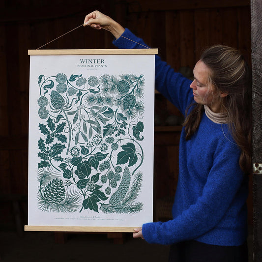Winter foraging print - The Bristol Artisan Handmade Sustainable Gifts and Homewares.