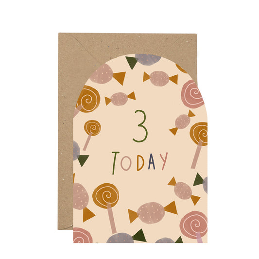 Sweets third birthday card - The Bristol Artisan Handmade Sustainable Gifts and Homewares.