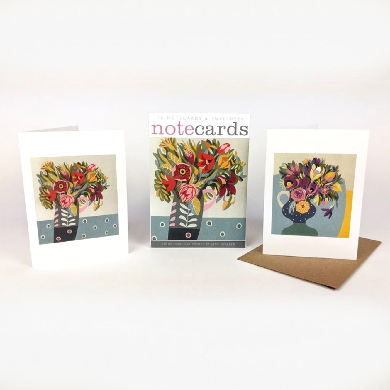Set of 10 Notecards: Flowers in Jugs - The Bristol Artisan Handmade Sustainable Gifts and Homewares.