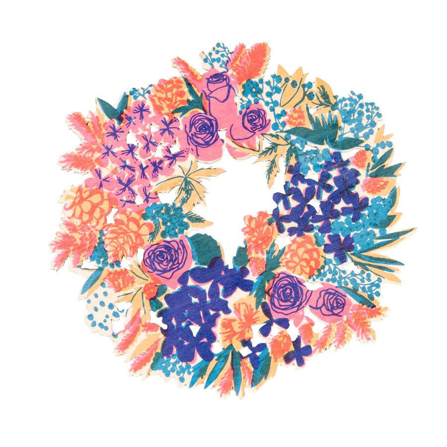 Floral Wooden Wreath - The Bristol Artisan Handmade Sustainable Gifts and Homewares.