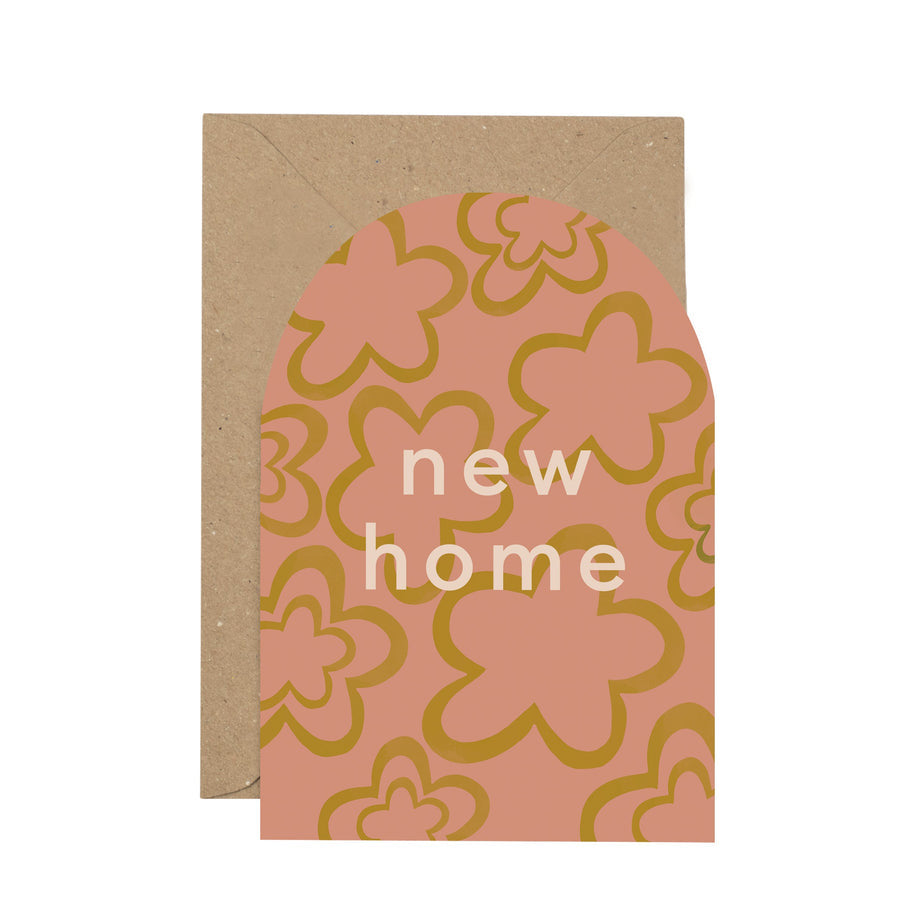 “New Home” curved greeting card - The Bristol Artisan Handmade Sustainable Gifts and Homewares.