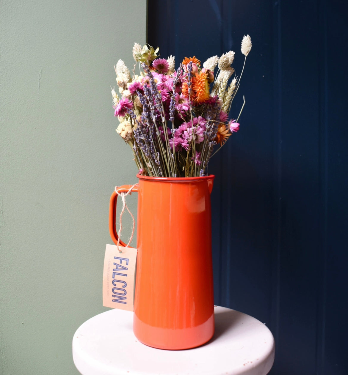 Enamel 3 pint jug - Red/orange - The Bristol Artisan Handmade Sustainable Gifts and Homewares.