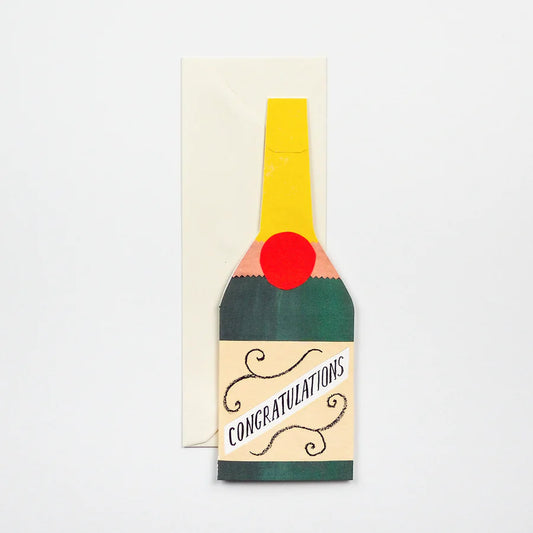 ‘Congratulations’ Champagne Card - The Bristol Artisan Handmade Sustainable Gifts and Homewares.