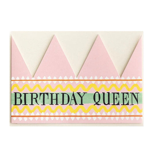 Birthday Queen Hat Card - The Bristol Artisan Handmade Sustainable Gifts and Homewares.