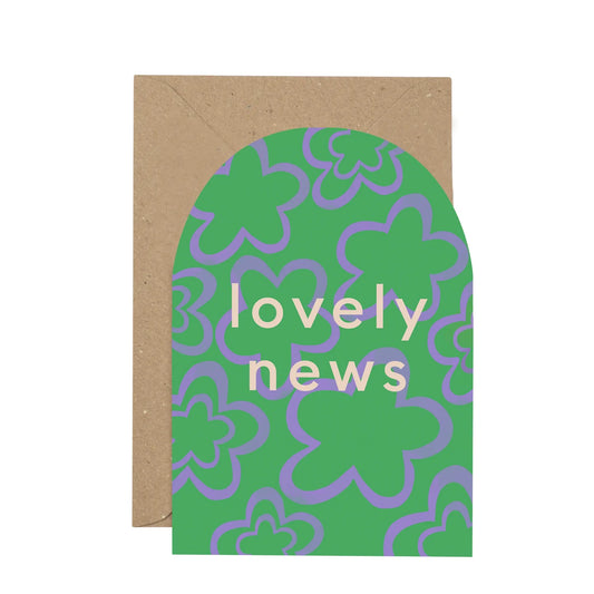 ‘Lovely News’ Plewsy card - The Bristol Artisan Handmade Sustainable Gifts and Homewares.