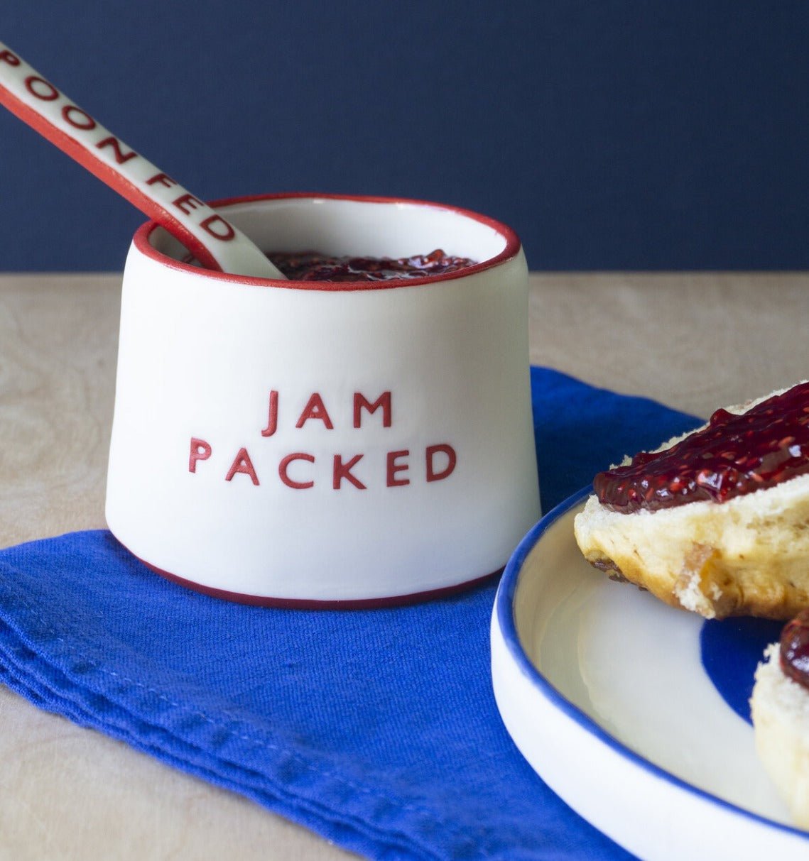 'Jam Packed' porcelain container by Word Play Clay - The Bristol Artisan Handmade Sustainable Gifts and Homewares.