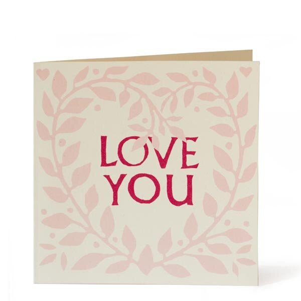 'Love You' card - The Bristol Artisan Handmade Sustainable Gifts and Homewares.