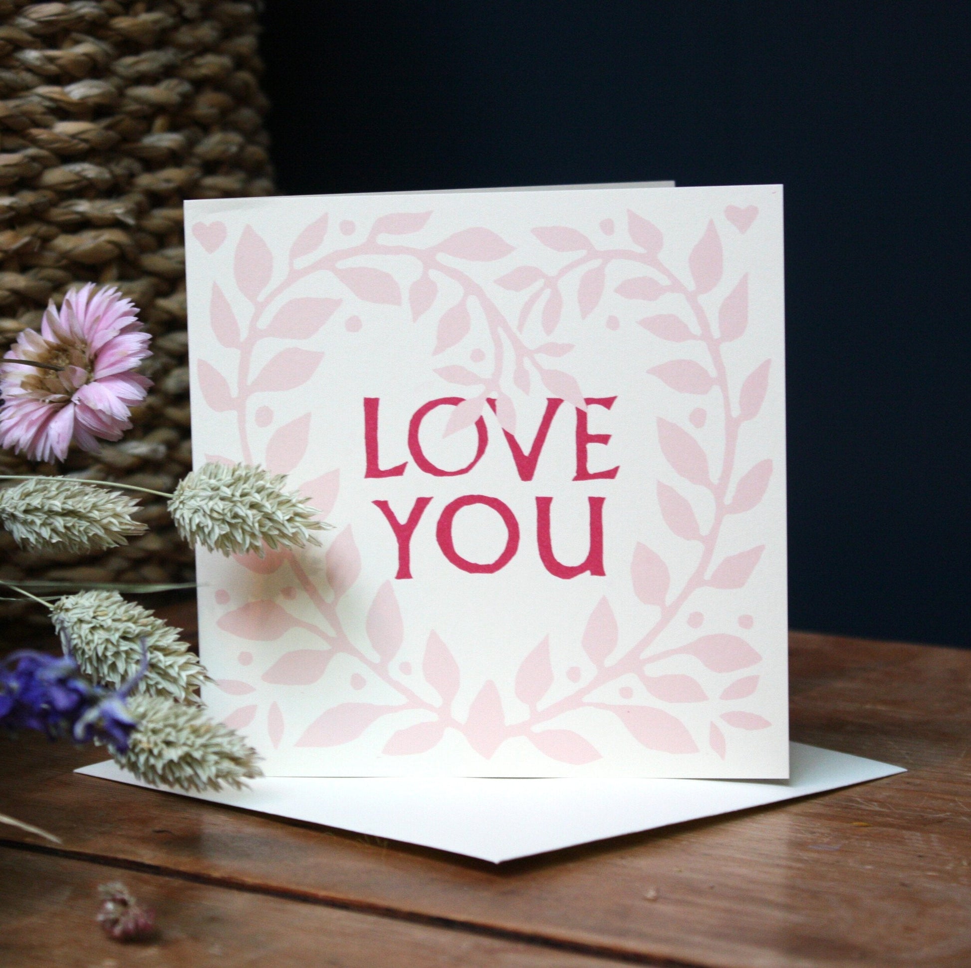 'Love You' card - The Bristol Artisan Handmade Sustainable Gifts and Homewares.