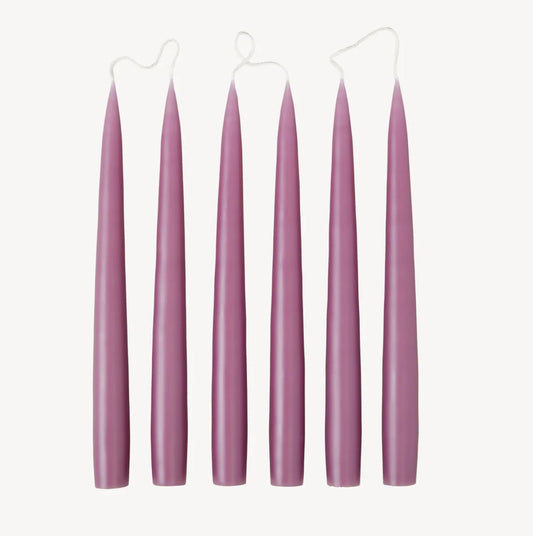 Mauve taper candles - pair - The Bristol Artisan Handmade Sustainable Gifts and Homewares.