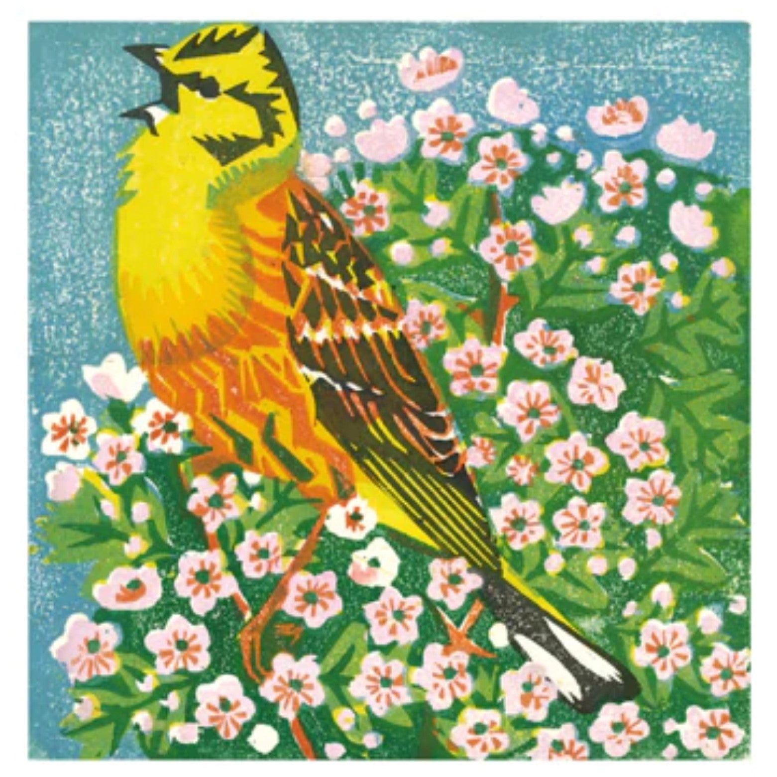 May Blossom woodcut print card - The Bristol Artisan Handmade Sustainable Gifts and Homewares.