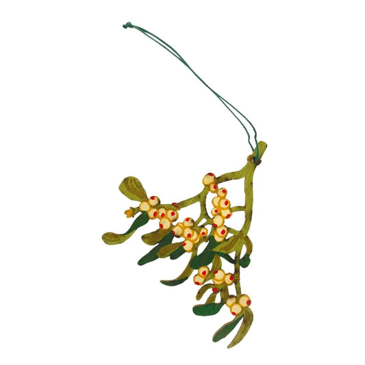 Mistletoe screen printed wooden decoration Coming soon - The Bristol Artisan Handmade Sustainable Gifts and Homewares.