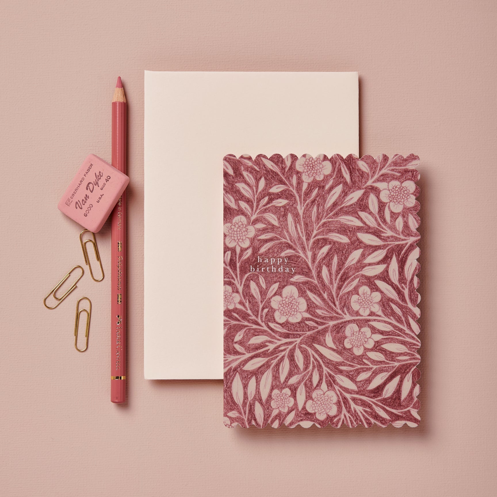 Pink Flora 'Happy Birthday' Card - THE BRISTOL ARTISAN