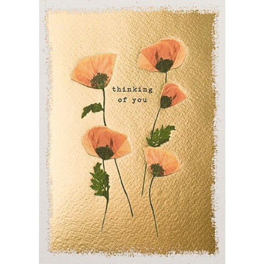 'Thinking of you' Gold Pressed Flowers card - THE BRISTOL ARTISAN
